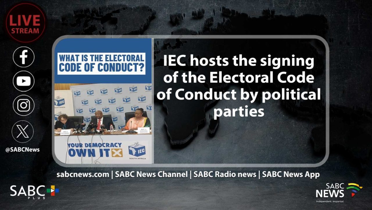 LIVE Political parties sign the Electoral Code of Conduct SABC Elections