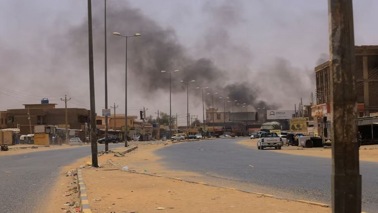 Smoke rises in Omdurman, near Halfaya Bridge, during clashes between the Paramilitary Rapid Support Forces and the army as seen from Khartoum North, Sudan April 15, 2023.