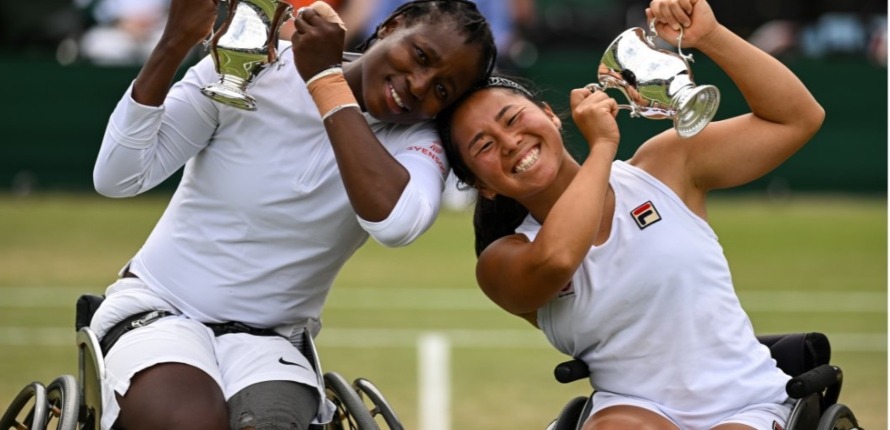Tennis star @KGMontjane, and her partner, Yui Kamiji of Japan,